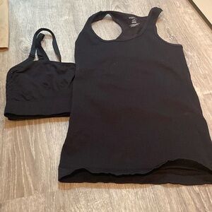 Women's Black Tank and Bra Set